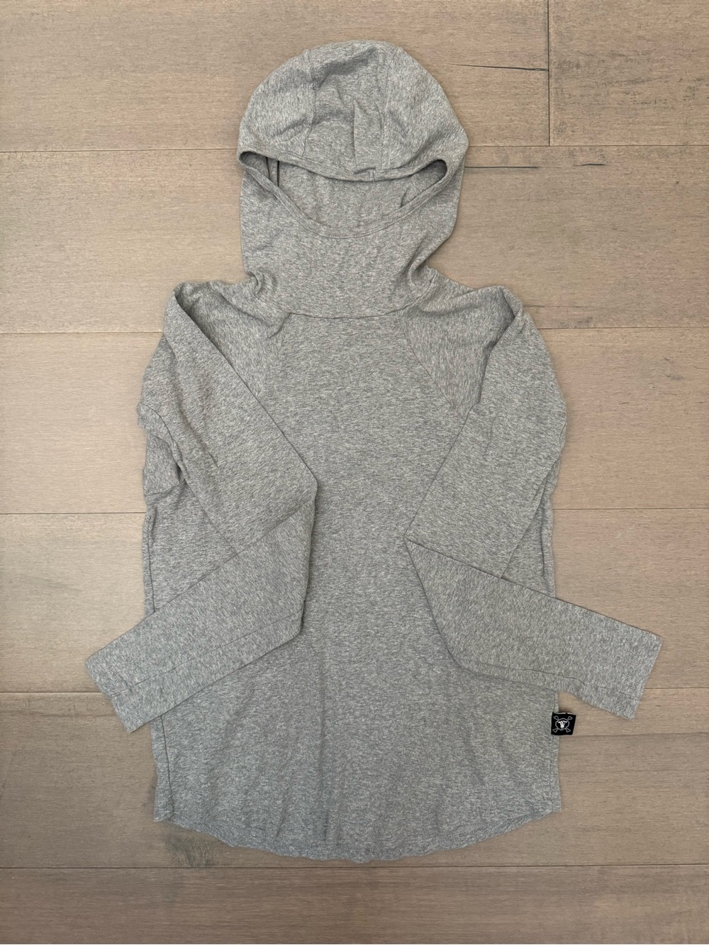 NUNUNU Gray Ninja Mask Hooded Shirt, Unisex size 12-14 - Picture 3 of 9